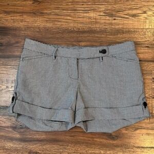 Womens Y2K Low Rise Houndstooth Cuffed Hem Shorts Goth‎ Grunge Coquette Medium